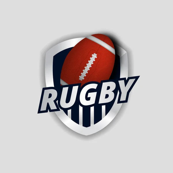 Ράγκμπι Αμερικανικό Ποδόσφαιρο Σπορ Έμβλημα Ασπίδα Λογότυπο Για Ισχυρή Και — Διανυσματικό Αρχείο