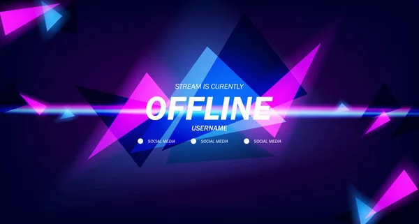 Moderno Twitch Fondo Salvapantallas Offline Stream Juego Fondo Con Neón — Vector de stock