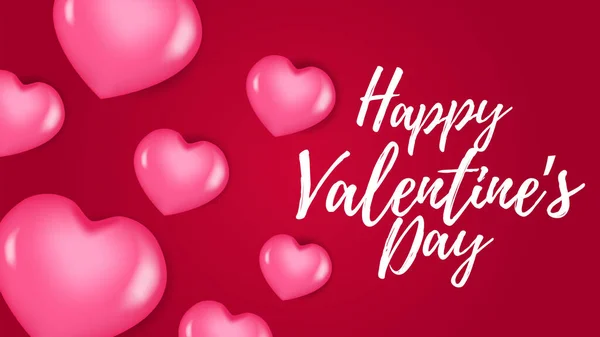 Skupina Růžové Srdce Tvaru Ilustrace Šablona Blahopřání Pro Valentýna Červeným — Stockový vektor