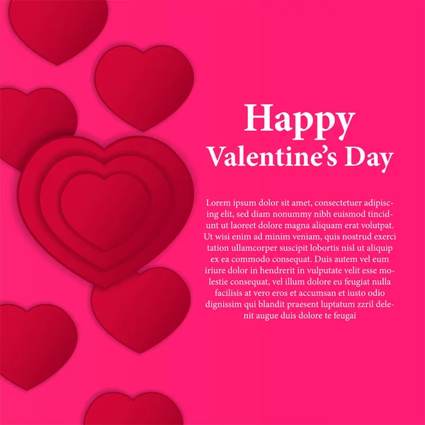 Gruppe Von Roten Herzform Illustration Für Valentinstag Grußkarte Vorlage Mit — Stockvektor
