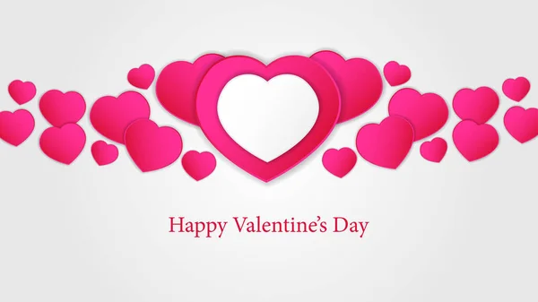 Иллюстрация Розовой Формы Сердца Белым Фоном Шаблона Дня Святого Валентина — стоковый вектор