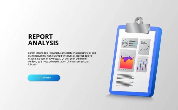 Raport Statistici Date Analiza Graficelor Clipboard Pentru Finanțe Afaceri Contabilitate — Vector de stoc