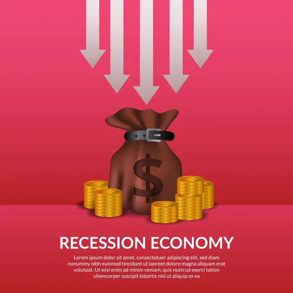 Criza Finanțelor Afaceri Recesiune Economică Globală Inflaţia Falimentul Scăderea Pieţei — Vector de stoc