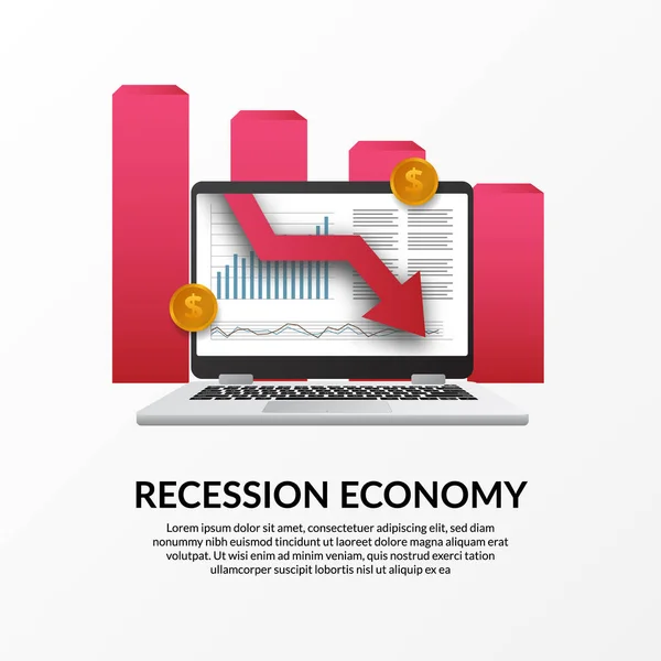 Κρίση Χρηματοδότησης Επιχειρήσεων Παγκόσμια Οικονομική Ύφεση Πληθωρισμός Και Χρεοκοπία Πτώση — Διανυσματικό Αρχείο