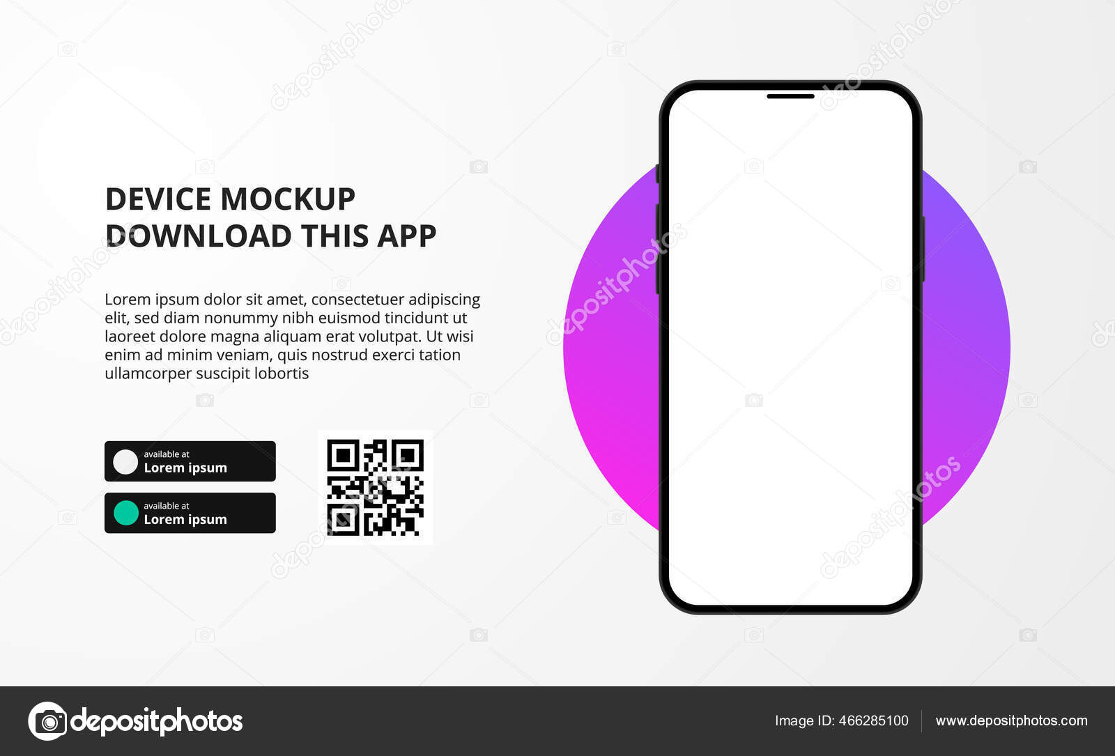 Landing Page Banner Advertising Downloading App Mobile Phone Smartphone  Device Stock Vector Image by ©Andinur #466285100