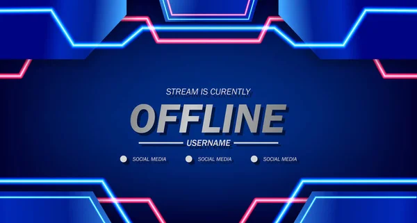 Oyun için çevrimdışı seğirme veya canlı yayında mavi arkaplan ekranlı neon ışık parlaması