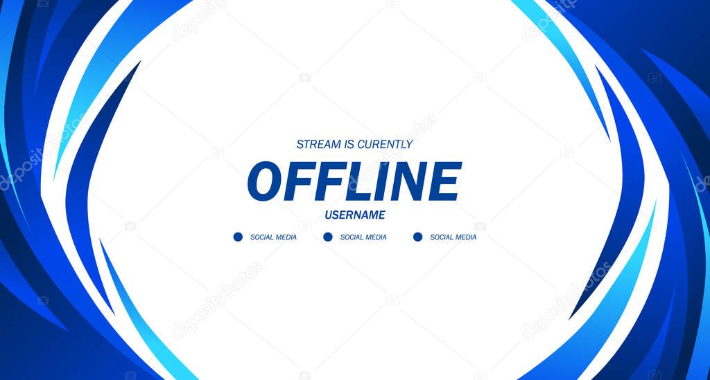 twitch offline for gaming or live streaming with fluid liquid blue background banner