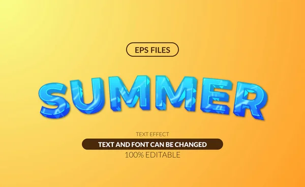 Summer Sea Ocean Wave Editable Text Effect Fichier Vectoriel Eps — Image vectorielle