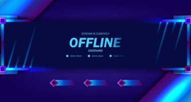 Çevrimdışı oyun çevrimdışı canlı video şablonu Esport için koyu neon parıltı çerçeve görüntüsü