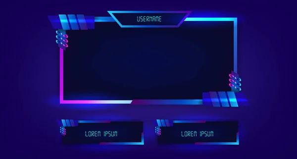 Çerçeve facecam canlı oyun oyun şablonu Parlak teknoloji çerçeve ekran paneli ile oynamak