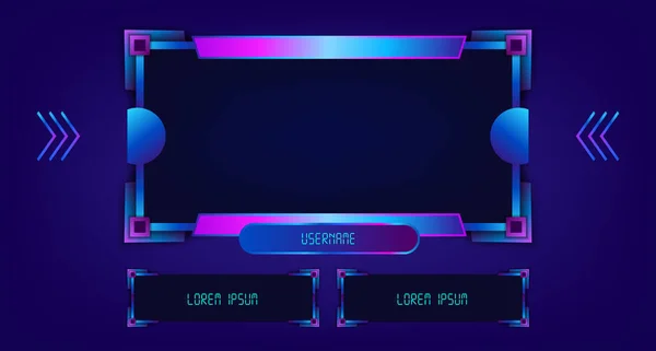 Çerçeve facecam canlı oyun oyun şablonu Parlak teknoloji çerçeve ekran paneli ile oynamak
