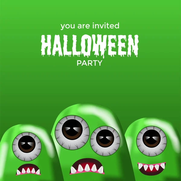 Halloween Party Trick Treat Evento Celebrazione Banner Poster Con Illustrazione — Vettoriale Stock