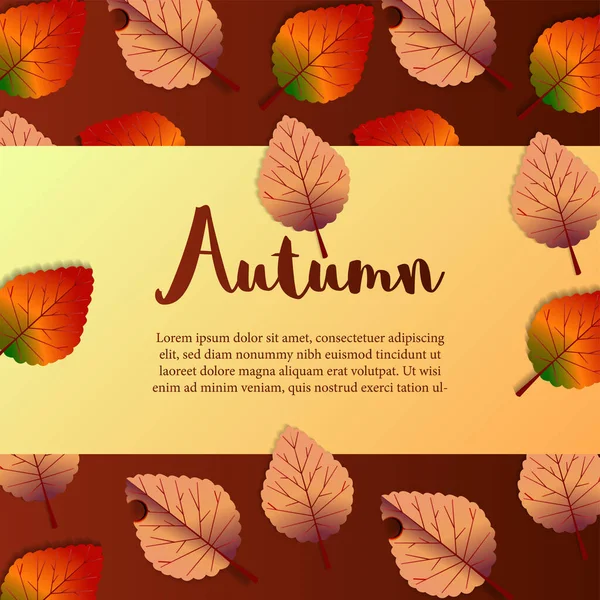 Chute Chute Automne Feuilles Feuille Vœux Fond Modèle — Image vectorielle