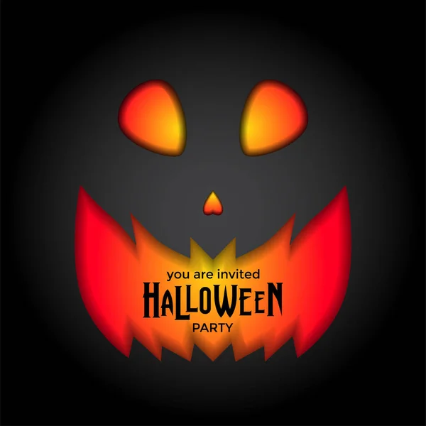 Scary Spooky Face Horror Halloween Party — 스톡 벡터