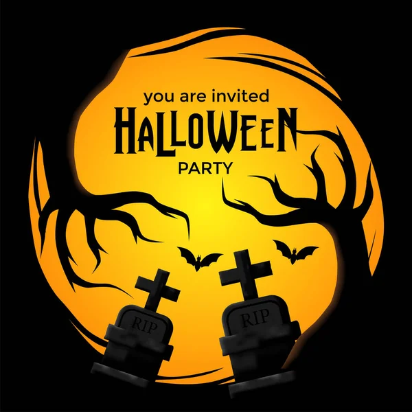 Halloween Festa Truque Tratar Evento Celebração Cartaz Banner Com Ilustração — Vetor de Stock