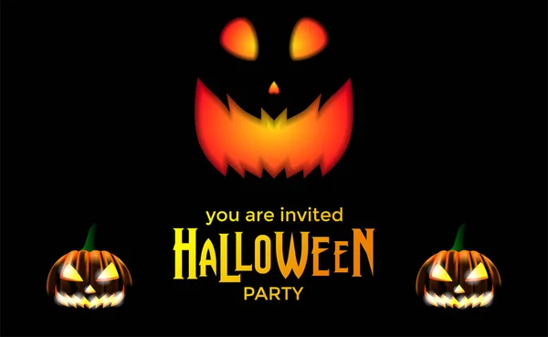 Straszne Straszne Straszne Twarz Horror Halloween Party Dyni Jack Latarnia — Wektor stockowy