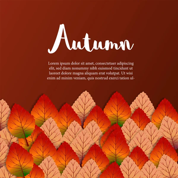 Herbst Blätter Herbst Saison Vorlage Hintergrund Banner Plakat — Stockvektor