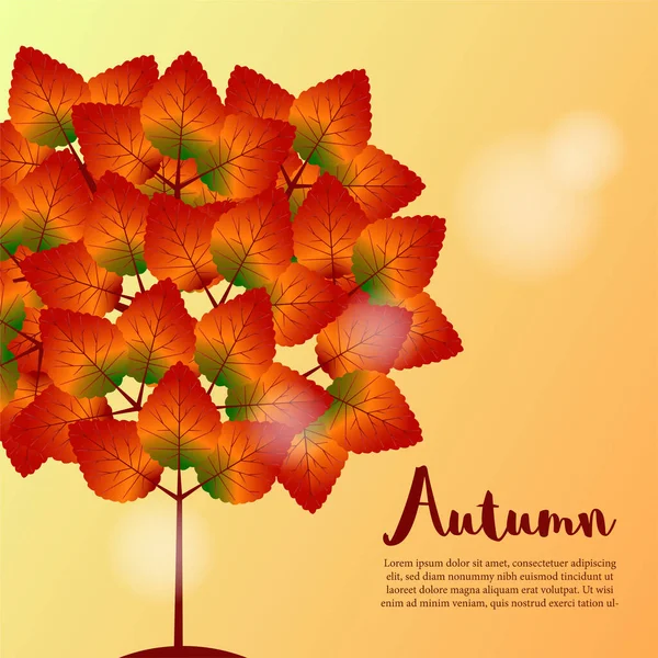 Feuilles Arbre Automne Modèle Fond Carte Vœux — Image vectorielle