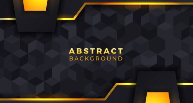 oyun için siyah kiremit desen kavramı keskin geometrik lüks arka plan ve altın rengi ile zarif