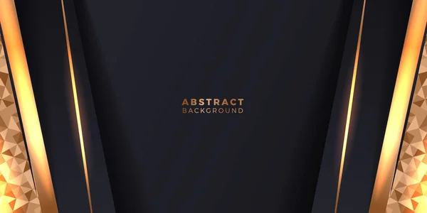 Forma Geométrica Negro Dorado Patrón Azulejos Lujo Elegante Abstracto Lujo — Vector de stock