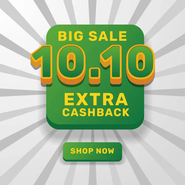 October Big Sale Discount Offer Promotion Green Text Social Media — 스톡 벡터