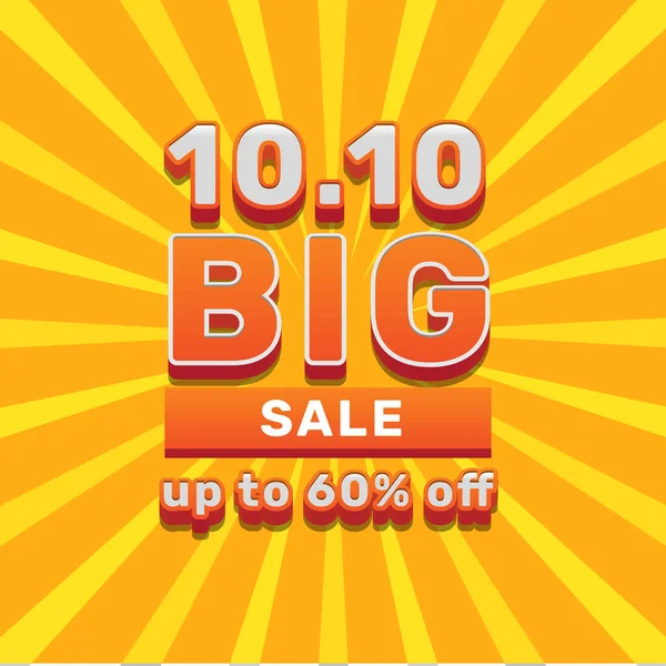 October Big Sale Discount Offer Promotion Orange Text Social Media — 스톡 벡터