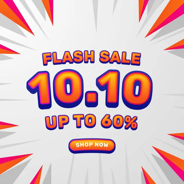 October Flash Sale Discount Banner Promotion Sales Advertising Social Media — 스톡 벡터