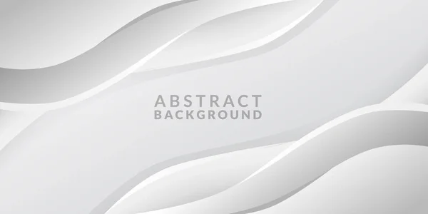 Onda Curva Flujo Elegante Lujo Fondo Blanco Moderno Abstracto Banner — Vector de stock