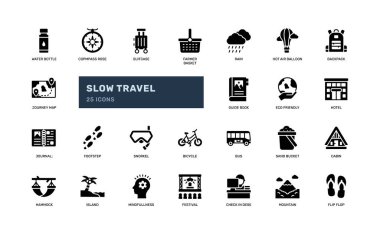 Yavaş seyahat ve bölgesel turizm için sembol oluşturuldu. Basılı rehberler, sırt çantası malzemeleri, gezi dergileri ve kültür turizmi için harika.