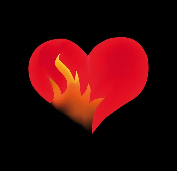 Oheň srdce — Stockový vektor
