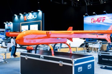 Dubai, UAE- 09.10.2025: İHA 'ların çeşitli amaçlarla sergilendiği bir sergi, İHA' lar kapanıyor, Verti Expo Dubai. Yüksek kalite fotoğraf