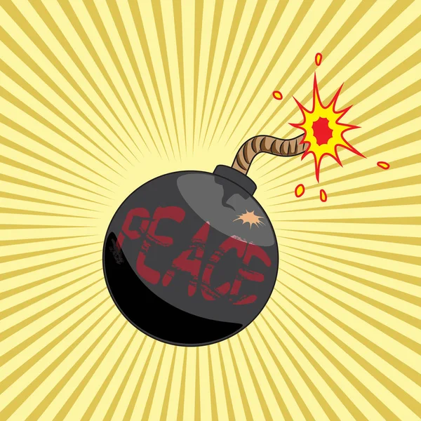 Yanan fitili olan bir bomba, Vektör..