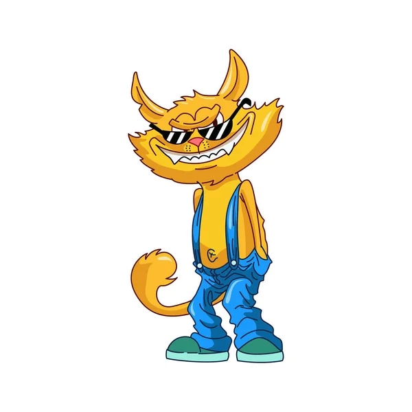 Ilustración Del Personaje Del Gato Gato Encantador Gato Feliz Vector — Archivo Imágenes Vectoriales