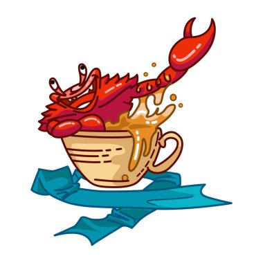 Deniz restoranı menüsü, Istakoz ikonu, Deniz salyangozu, Vektör,