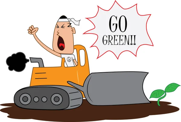 Bastır Green, Orman yıkımını durdur, Buldozer, Vektör.