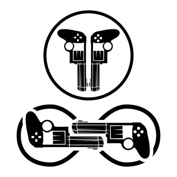 Joystick Logotyp Controller Spel Gaming Logotyp Vector — Stock vektor