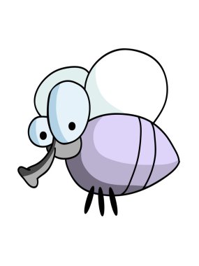 sevimli küçük çizgi sinek