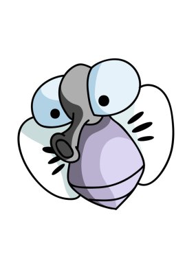 sevimli küçük çizgi sinek