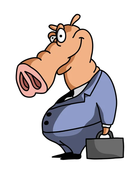 Pozowanie kreskówka ładny świnia — Wektor stockowy