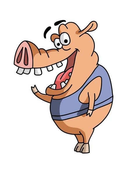 Carino maiale cartone animato posa — Vettoriale Stock