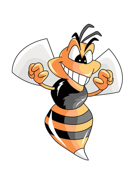 スズメバチ蜂ハチ漫画ベクトル画像 — ストックベクタ