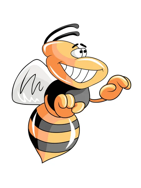 Image vectorielle de frelon abeille guêpe dessin animé — Image vectorielle
