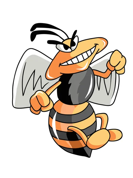 "USS Hornet" bee wasp cartoon vector afbeelding — Stockvector