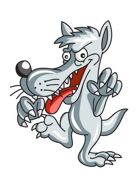Μεγάλο κακό γελοιογραφία λύκος — Διανυσματικό Αρχείο