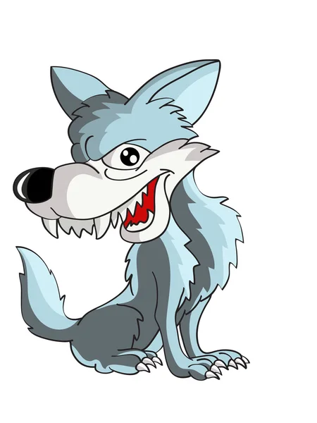 Gran lobo de dibujos animados malo — Vector de stock