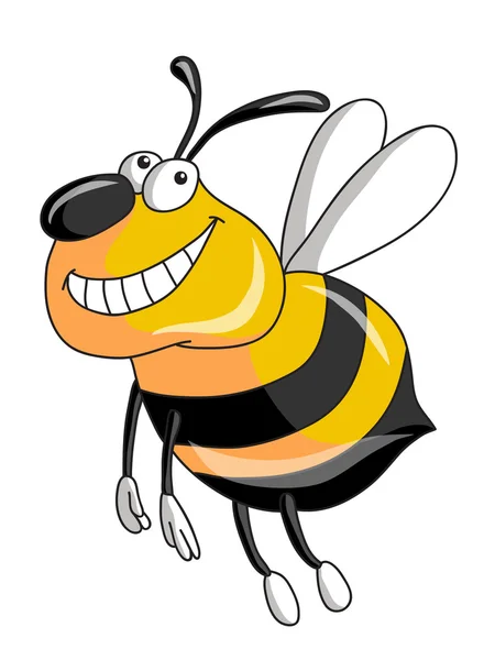 Biene Cartoon Fliegen — Stockvektor