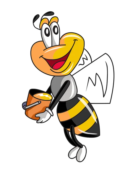 Bee cartoon flying — Stock Vector