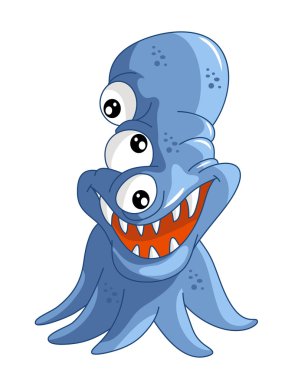 sevimli karakter karikatür canavar