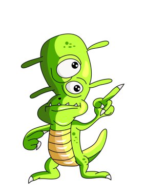 sevimli karakter karikatür canavar