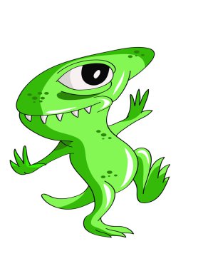 sevimli karakter karikatür canavar